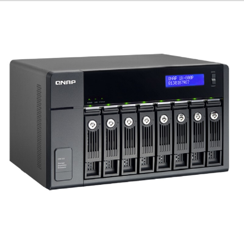 威联通QNAP UX-500P UX-800P 存储器扩展柜 盘位增加柜 5盘位 8盘位 UX-800P 扩展柜 4TB*5块NAS盘 20TB